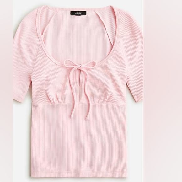 J. Crew Tie-front vintage rib T-shirt - Picture 1 of 3